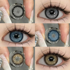 Ihomed New Colored Contacts Lenses for Eyes Blue Contact Lenses Brown Eyes Contact Lenses Yearly Gray EyeContact Lens 14.2mm