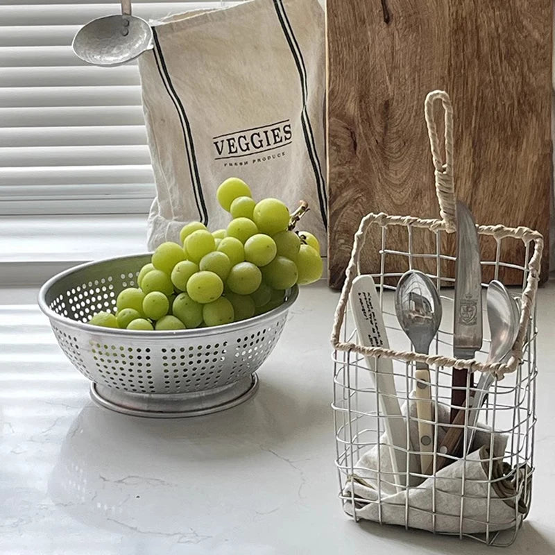 Ihomed Nordic Hanging Storage Basket Handmade Metal Organizer Kitchen Tablewares Small Stuff Snacks Support Home Room Decor Accessories