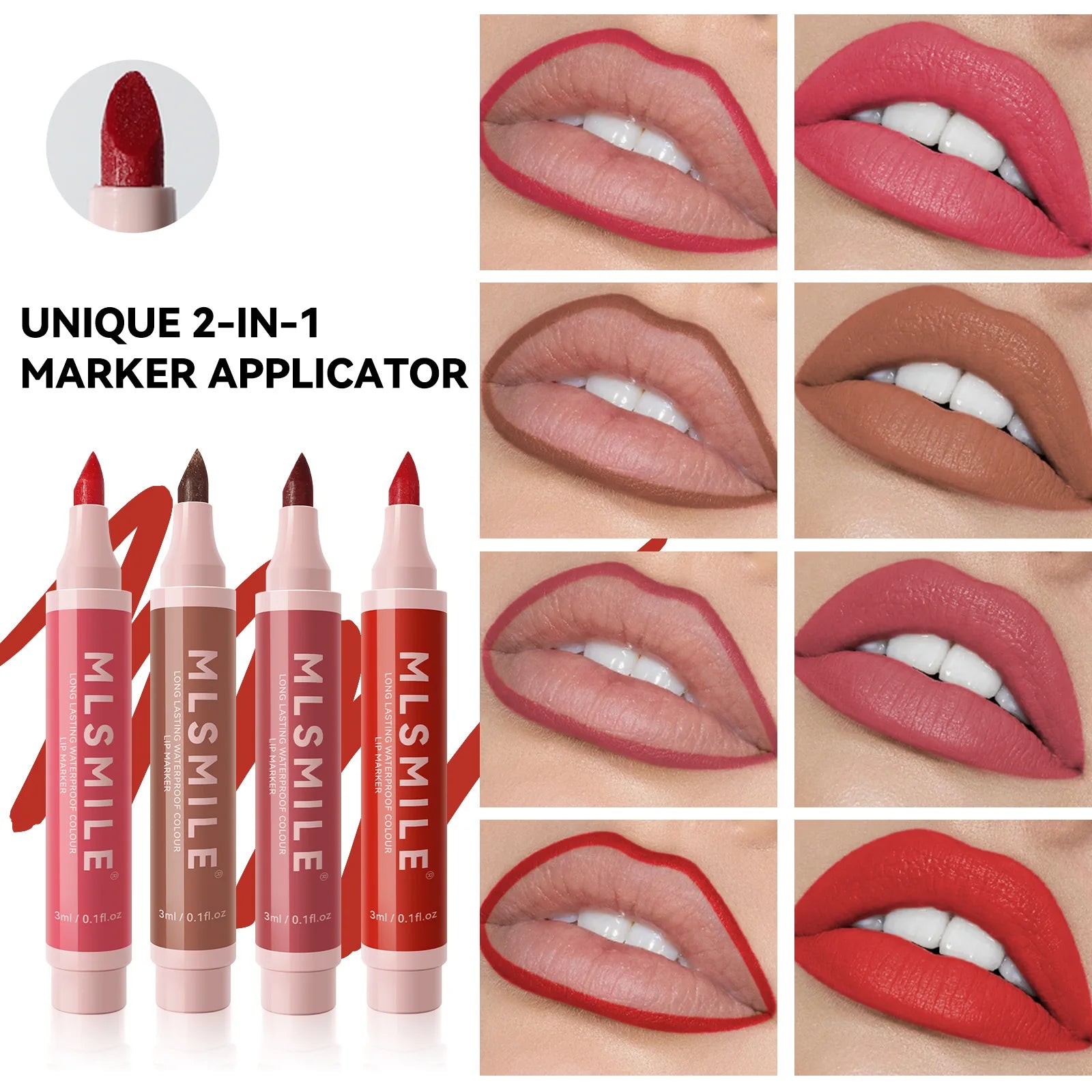 Ihomed Nude Brown Matte Lipstick Marker Pen Solid Lip Gloss Waterproof Long Lasting Lipstick Pencil Lip Liner Pen Lips Makeup Cosmetics