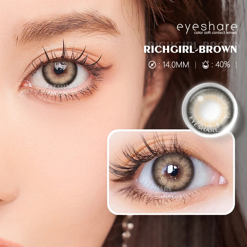 Ihomed Colored Contact Lenses 1Pair Natural Blue Lenses Fast Delivery Brown Eyes Lens Yearly Cosmetic Makeup Eye Contacts Lens