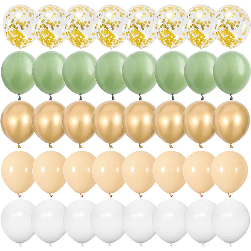 Ihomed 40pcs 12inch Rose Gold Confetti Latex Balloons Happy Birthday Party Decorations Kids Adult Boy Girl Baby Shower Wedding Supplies