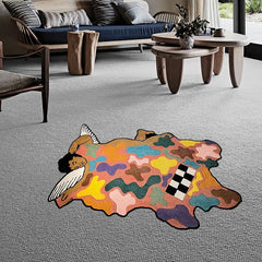 Ihomed Abstract Art Angel Carpet Cozy Soft Bedroom Rug Luxury Living Room Decorative Aesthetic Carpets Balcony Rugs Alfombra Tapete IG