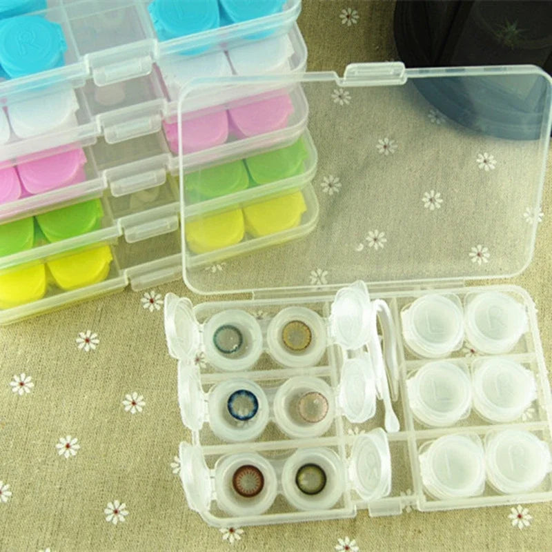 Ihomed daily throwing  Contact Lens Case Random Colors  Container Travel Set Storage Holder