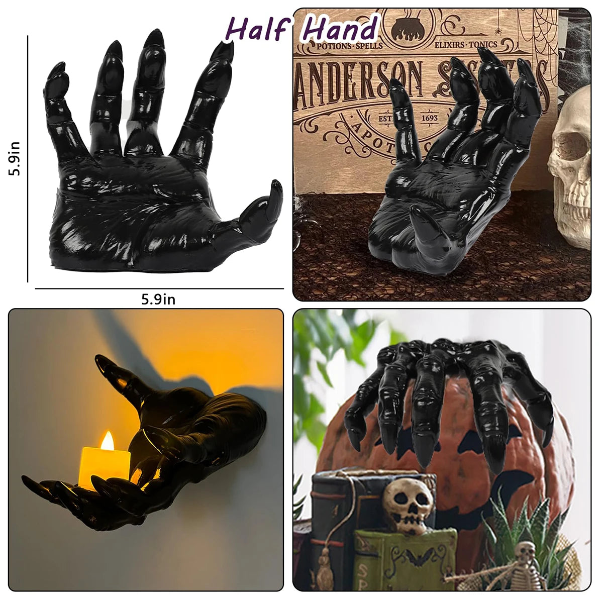 Ihomed Halloween Decorations Wall Mounted Creepy Reaching Hands Life-sized Horror Hands for Wall Decorations Gothic Hanging Sculpture