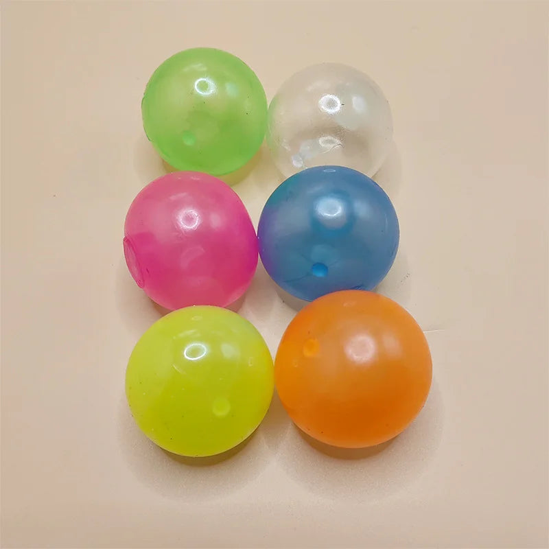 Ihomed 10/5Pcs Luminous Sticky Ball Glow in The Dark Ball Throwing Indoor Decompression TPR Sticky Balls Target Ball Kids Sticky Balls