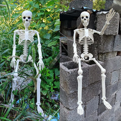 Ihomed 40cm Halloween Human Shape Skeleton,Posable Skeleton,Human Shape Bones,Halloween Herror Decorations,Haunted House Horror Props