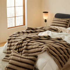 Ihomed Double layer Thickened winter Blanket Faux fur plush bed plaid super soft Sofa Blankets Microfiber blanket Bedspread on the bed