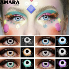 Ihomed Anime Cosplay Color Contact Lenses for Eyes Blue Black Halloween Lenses Colored Contactlen Yearly Colorful Contacts