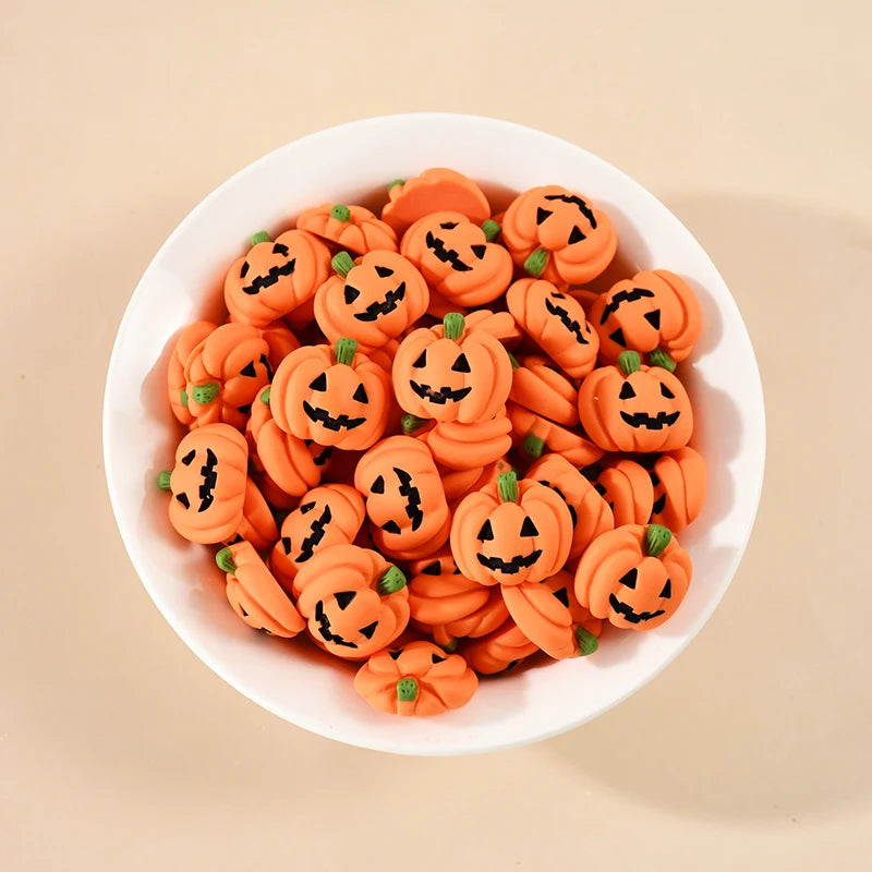 Ihomed 20/10Pcs Halloween Resin Pumpkin Miniatures Mini Flatback Charms Pumpkin Halloween Party Home Table Decoration DIY Crafts Gift