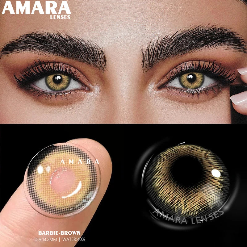 Ihomed 1 Pair Color Contact Lenses for Eyes Natural Brown Lenses Beauty Fashion Lense Blue Lenses Green Beauty Eye Makeup Pupils