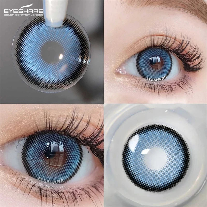 Ihomed 2pcs Natural Colored Contact Lenses For Eyes Yearly Blue Colored Contact Lens For Eyes Beautiful Makeup Contact Lense