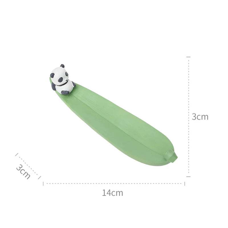 Ihomed Cartoon Resin Animal Shape Incense Stick Holder Leaf Shape Line Incense Burner Table Crafts Sandalwood Coil Base Home Decoration