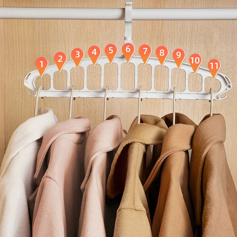 Ihomed New Clothes Hanger Closet Organizer Space Saving Hanger Multi-port Clothing Rack Plastic Scarf Storage hangers for clothes