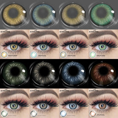 Ihomed 2pcs Natural Color Contact Lenses for Eyes Blue Contact Lenses Brown Contact Lenses Yearly Color Lens