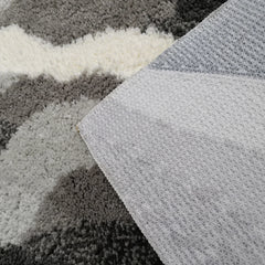 Ihomed Irregular Tufting Ocean Rug Bathroom Mat Long Soft Black White Wave Bedroom Living Room Carpet Floor Pad Aesthetic Home Decor