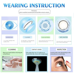 Ihomed Contact Lenses For Eyes yearly one Pair Colored Lenses Soft Eye Contacts Color Blue Purple Cosmetic Lens For  Christmas