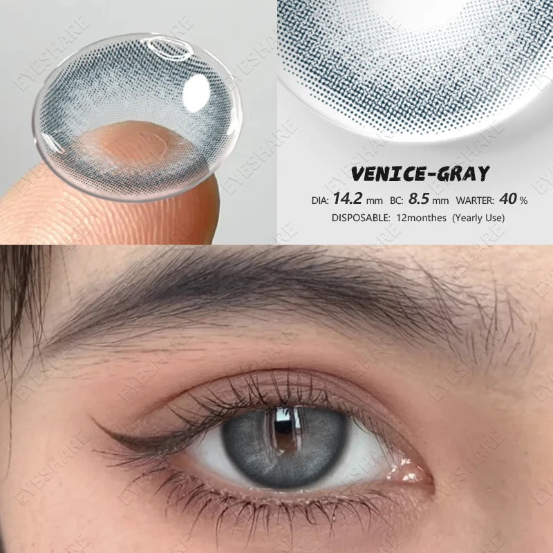 Ihomed NEW Contact Lenses 2pcs/pair Colored Contact Lens for Eye Color Cosmetic Brown lense Gray lense Eye Makeup Beauty Pupils