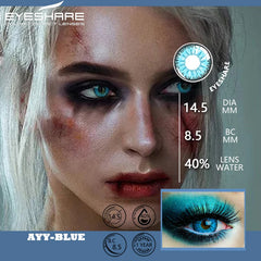 Ihomed Halloween Color Contact Lenses for Eyes 1pair Cosplay Blue Anime Green Colored Contacts Yearly Beauty Makeup Crazy Lens