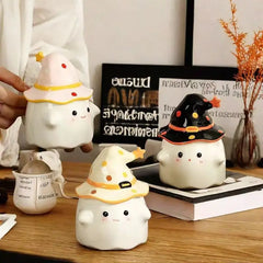 Ihomed Halloween Birthday Gift Mug Quirky Cute Ceramic Cup With Lid Creative Couple Water Cup Souvenir For Girls Kitchen Acceesories