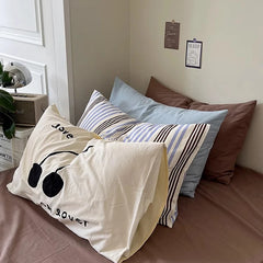 Ihomed Korean Style Cotton Stripe Pillow Case Envelop Sleeping Pillowcase Cushion Cover Bedroom Decorations Home Room Bedding Decor