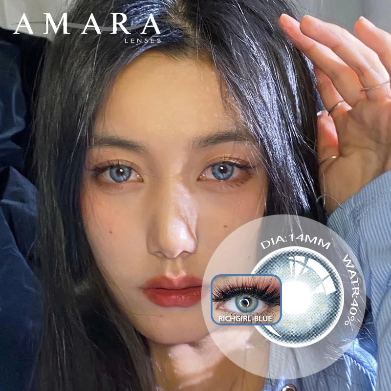 Ihomed Color Lens Eyes Makeup DNA Contact Lenses Beauty Cosmetic Color Contact Lenses For Eyes Iris 2pcs Yearly Colored Eye Lenses