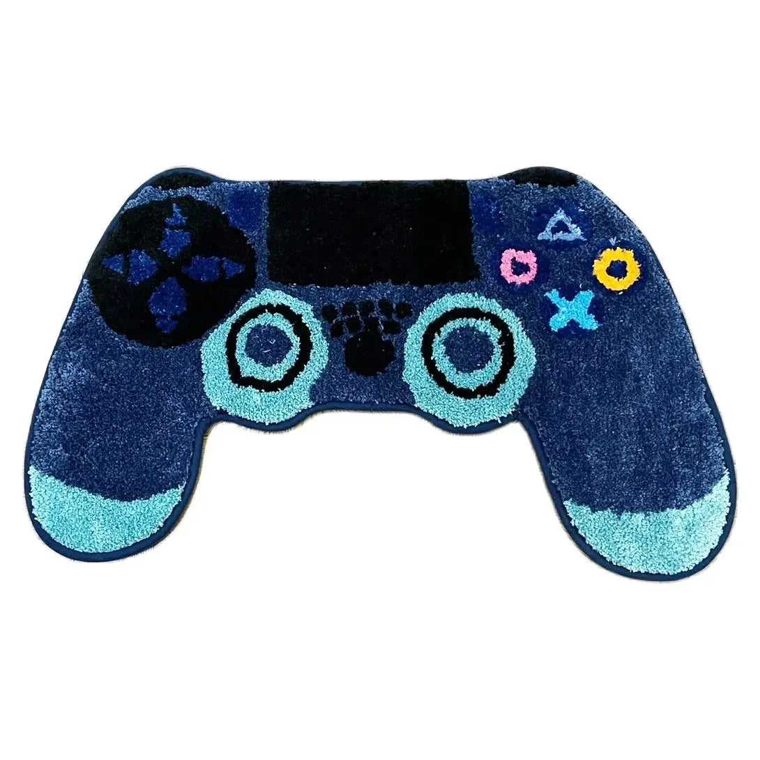 Ihomed Gamer Controller Shaped Tufted Rug 3D Irregular Plush Kawaii Boys Bedroom Bedside Carpet Home Decor Non-slip Bath Mat Doormat