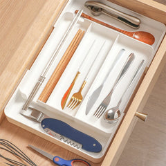 Ihomed Japanese Drawer Divider Storage Box Retractable Kitchen Cutlery Divider Box Multifunctional Stationery Clutter Organizer Box