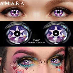 Ihomed 2pcs/1pair Anime Cosplay Colored Contact Lenses crazy Halloween Coloured Anime Softlens Hoshino Ai Pupil