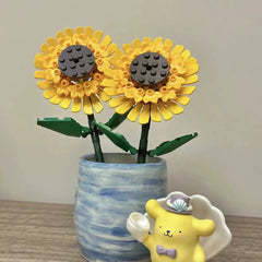 Ihomed DIY Sunflower assembled flowers building blocks creative toys decorations to send girlfriend gifts