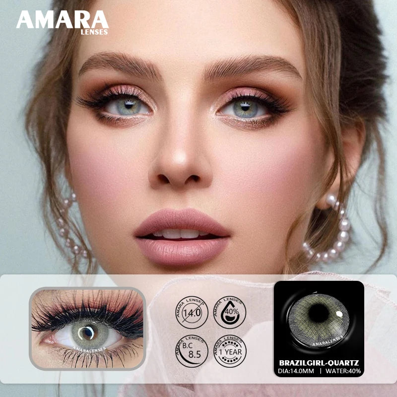 Ihomed LENSES 2pcs/Pair Contact Lenses Colored Contact Lenses for Eyes Colored Yearly Blue Brown Colorful  Eye Contact Lenses