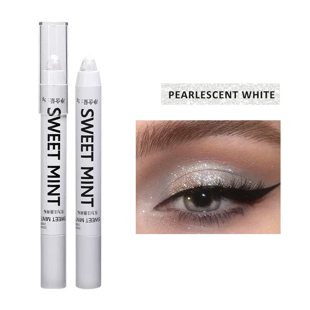 Ihomed White Pearl Highlighter Brightening Glitter Eyeshadow Stick Eye Shadow Lying Silkworm High-gloss Pen Korean Eyes Makeup Matte