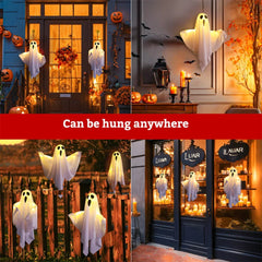 Ihomed Halloween LED Glow Ghost Lights for Home Indoor Outdoor Hanging Decoration Haunted House Horror Props Bar Supplies 2024 New