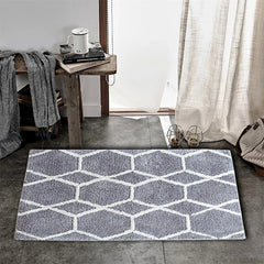 Ihomed Tufted Non-Slip Rug Diamond Pattern Bathroom Flocking Carpet Mat Room Entry Floor Mats Bedroom Bedside Rugs