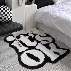 Ihomed 80X70CM IT 'S OK Bedside Tufted Mat Soft Plush Carpet Bathroom Area Floor Pad Kids Bedroom Doormat Aesthetic Home Room Decor Rug