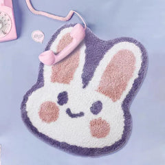 Ihomed Cute Ins Cartoon Carpet For Children's Room Girl Bedroom Bedside Rug Rabbit Entrance Doormat Bathroom Floor Mat Kawaii Home Deco