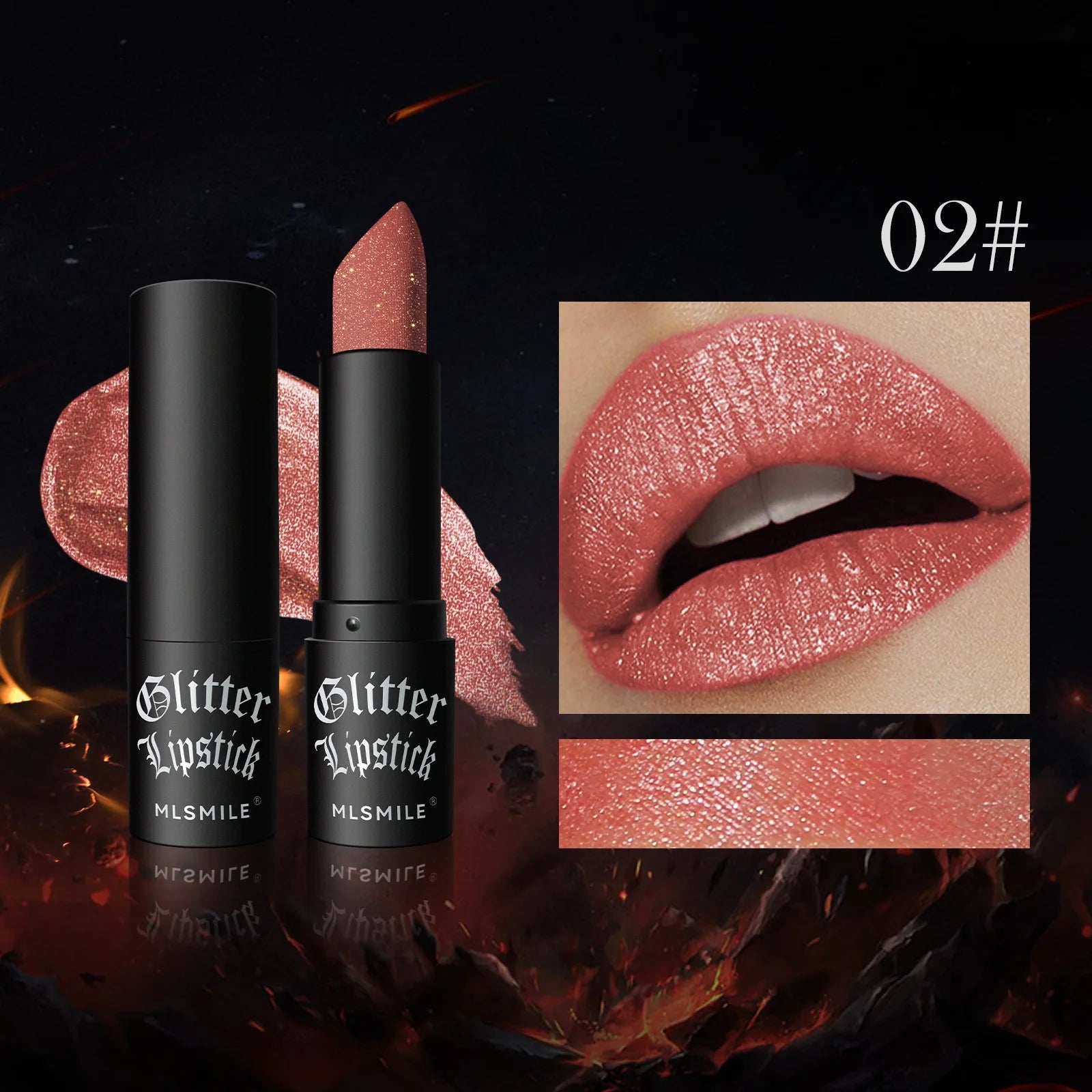 Ihomed Waterproof Glitter Lipsticks Punk Style Nude Matte Not Fading Pearlescent Sexy Red Pink Velvet Lipsticks Lips Makeup Cosmetic