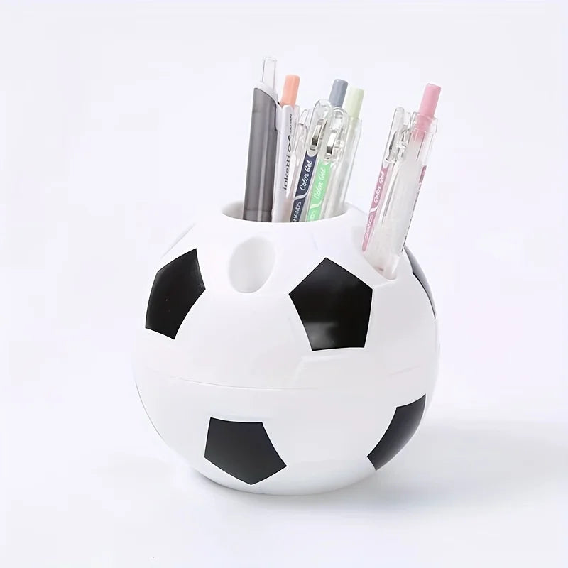 Ihomed 1pc Plastic Pen Holder Multi-functional Pen Holder Cartoon Football Pen Holder Office Football Pen Holder