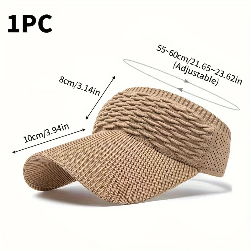 Ihomed 1pc Women Anti-UV Sun Hats Breathable Adjustable Empty Top Visor Caps for Tennis Golf Running Travel Beach Sport Outdoor Hat