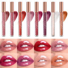 Ihomed 8 Colors Mirror Pearl Lip Gloss Waterproof Lasting Moisturizing Liquid Lipstick Shine Glitter Lip Gloss Women Makeup Cosmetics