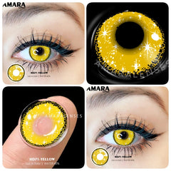 Ihomed Yellow Contact Lenses for Eyes 2pcs Anime Cosplay Colored Lenses Purple Crazy Halloween Lenses Contact Lens Beauty Makeup