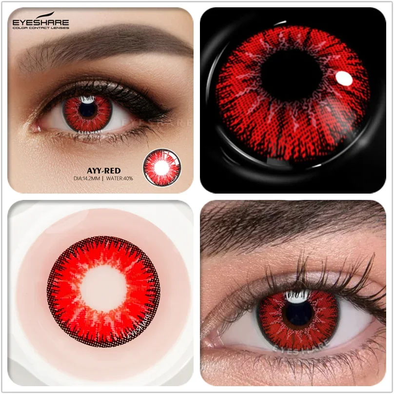 Ihomed 1 Pair Cosplay Contact Lenses Beautiful Pupil Eye Cosmetic Colorful Contact Lenses Halloween Yearly Eyes Contact Lens