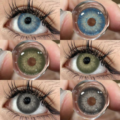 Ihomed 1pair Colored Contact Lenses For Eyes Blue Contact Green Lenses Brown Natural Lens High Quality Yearly Gray Lenses