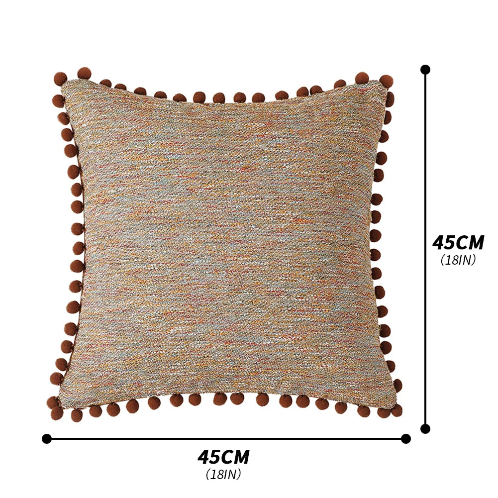 Ihomed 45x45cm Pillow Case Couch Throw Pillow Covers Modern Pillowcase with Decorative Pom-Pom Sofa Cushion Cover Home Textile