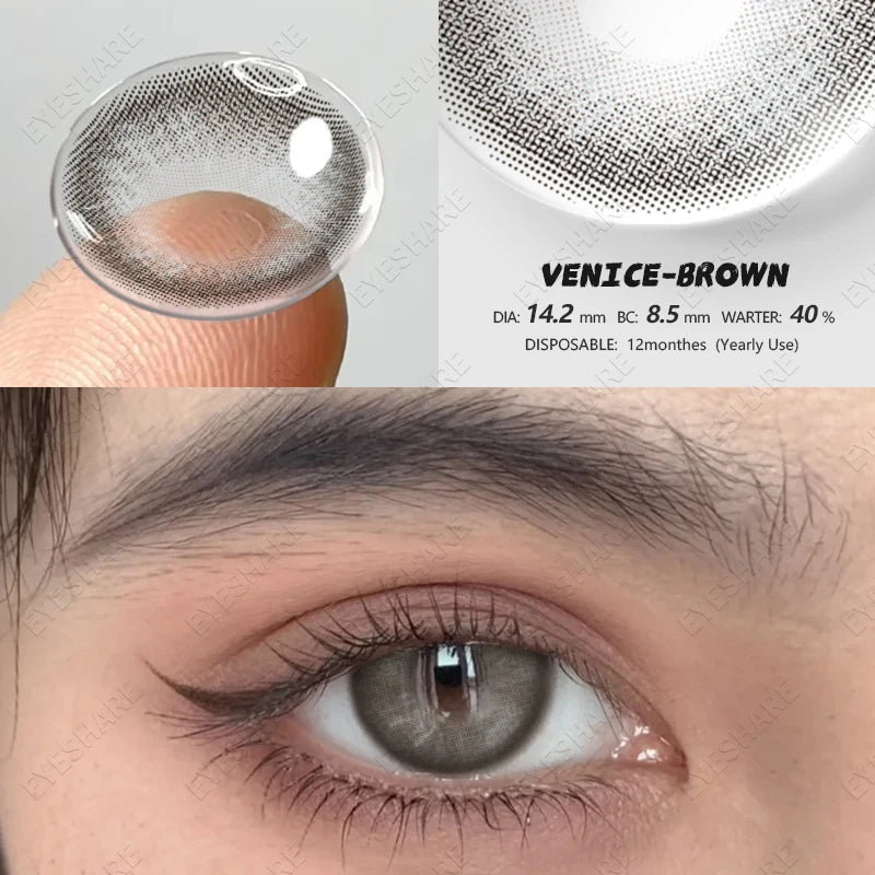 Ihomed NEW Contact Lenses 2pcs/pair Colored Contact Lens for Eye Color Cosmetic Brown lense Gray lense Eye Makeup Beauty Pupils