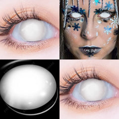 Ihomed 2pcs Halloween Color Contact Lenses for Eyes Cosplay Eyes Lens White Black Multicolored Lenses Yearly Beautiful Pupil