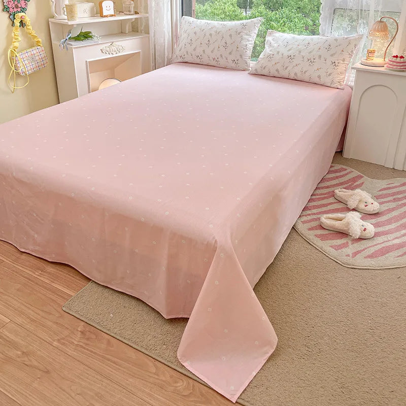 Ihomed Ins Pink Flowers Bedding Set Bed Sheet Pillowcase Twin Full Queen Size Bed Linen Women Girls Floral Duvet Cover Set No Filling
