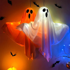 Ihomed Halloween Party LED Glow Ghost Home Indoor Outdoor Decoration Supplies 2024 Haunted House Bar Hanging Horror Props with Lights