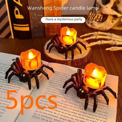 Ihomed 5pcs Halloween Decoration Spider Night Lights Party Supplies Decoration Props Bar, Haunted House, Horror Party Accessories