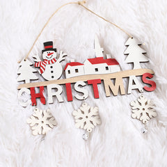 Ihomed Wooden Christmas Pendants Door Wall Xmas Decor Christmas Tree Hanging Ornaments Happy New Year 2025 Naviidad Decor For Home