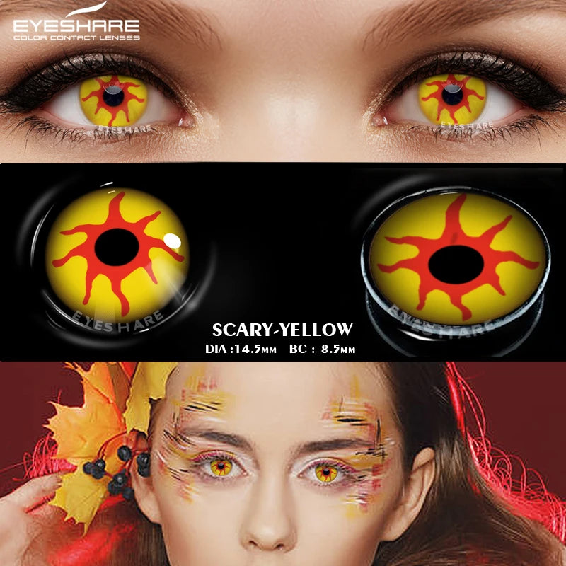 Ihomed 1pair Color Contact Lenses New Cosplay Colored Contact Lens Eye Blue White Color Lens Yearly Use Beauty Makeup for Eyes